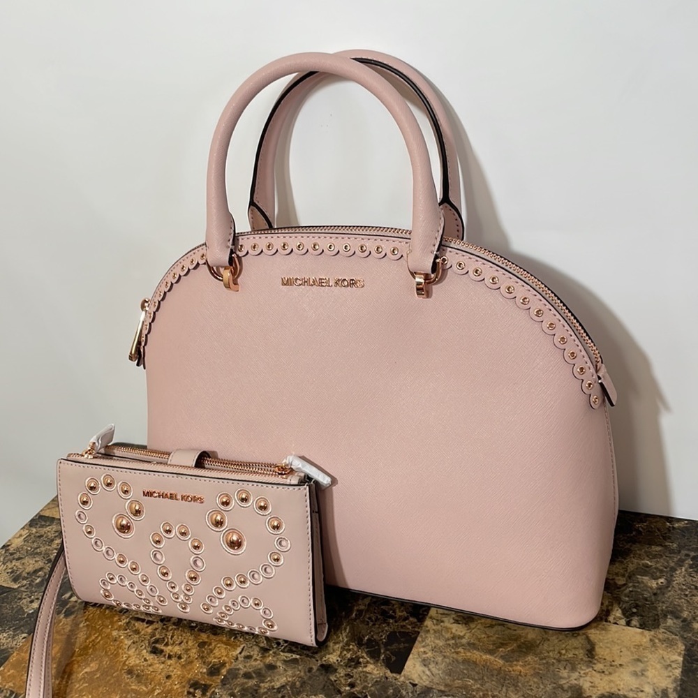 2pc ๐ Michael Kors Emmy satchel and wallet rose gold - Picture 5 of 15